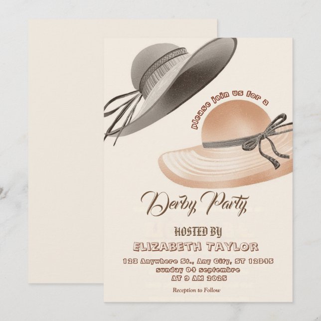 Convite para Festa de Derby de Chapéu Grande (Frente/Verso)