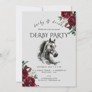 Convite para Festa de Derby e Drinks ao Estilo Vin