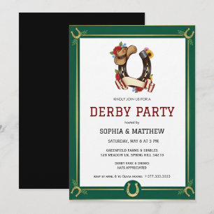 Convite para Festa de Derby Estilo Equestre Vintag
