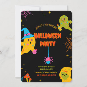 Convite para Festa de Dia das Bruxas de Neon Spook