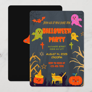 Convite para Festa de Dia das Bruxas de Neon Spook