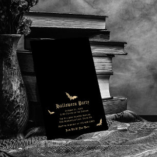 Convite para Festa de Dia das Bruxas Douradas Eleg