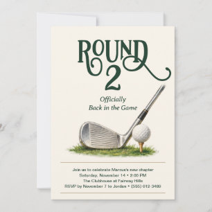 Convite para Festa de Divórcio de Golfe Rodada 2 C