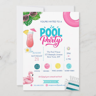 Convite para Festa de Drinks de Verão na Piscina T