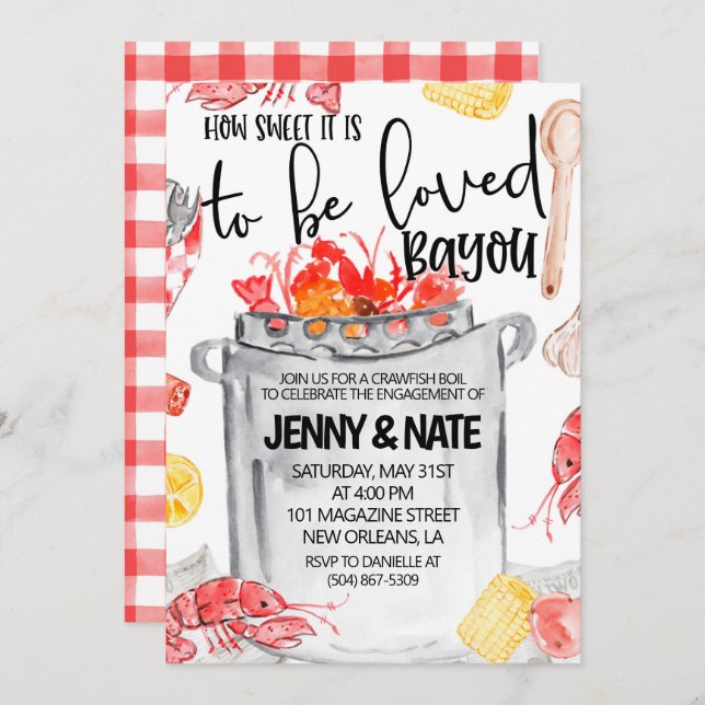 Convite para Festa de Engajamento do Cozido de Lag (Frente/Verso)