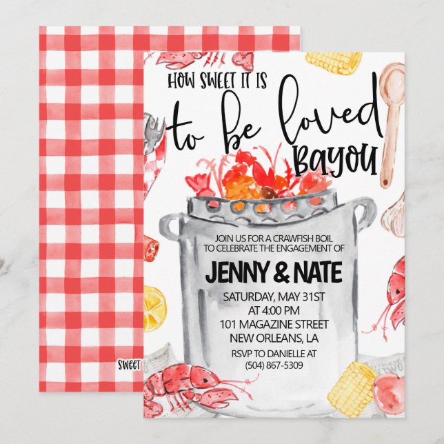 Convite para Festa de Envolvimento de Lagostim (Frente/Verso)