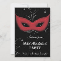 Convite para festa de Fantasia com Máscaras