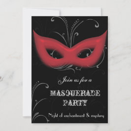 Convite para festa de Fantasia com Máscaras