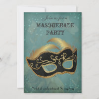 Convite para festa de Fantasia com Máscaras
