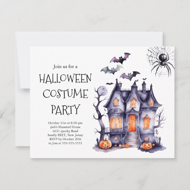 Convite para Festa de Fantasias de Halloween | Ass (Frente)