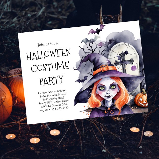 Convite para Festa de Fantasias de Halloween | Ass (Criador carregado)