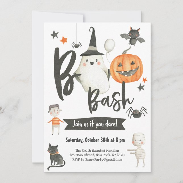 Convite para Festa de Fantasias de Halloween-Assus (Frente)