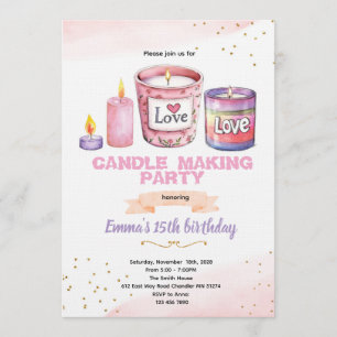 convite para festa de fazer velas