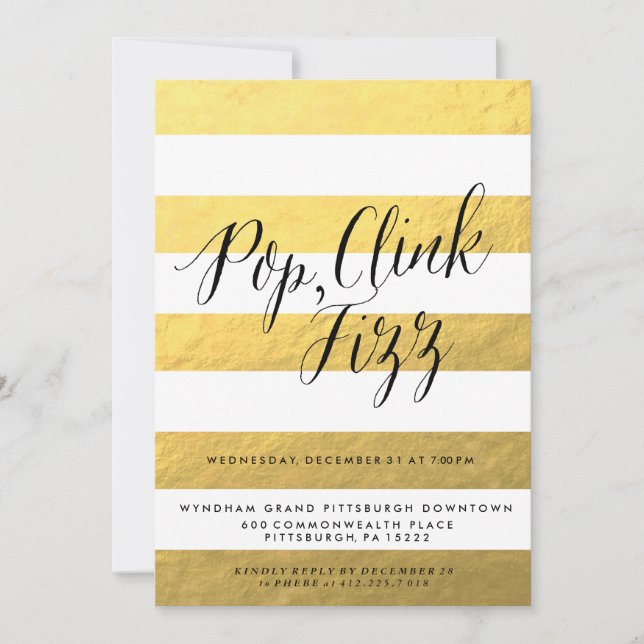 Convite para Festa de Feriado de POP FIZZ CLINK (Frente)
