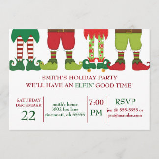 Convite para Festa de Feriado Elfin