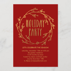 Convite para Festa de Feriado Shiny Wreath - Verme