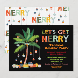 Convite Para Festa De Feriado Tropical De Palm Tre