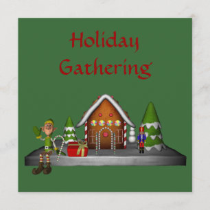 Convite para Festa de Férias da Cena de Natal Elf