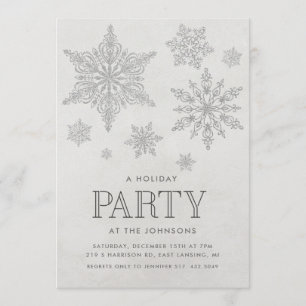 Convite para Festa de Férias de Inverno Snowflake