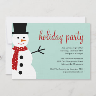 Convite para Festa de Férias/Natal Snowman