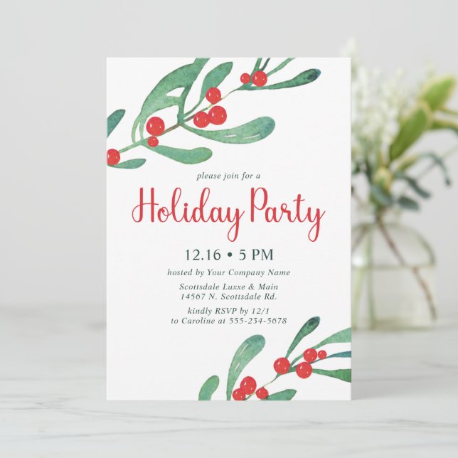 Convite para Festa de Fim de Ano da Holly Company (Em pé/Frente)