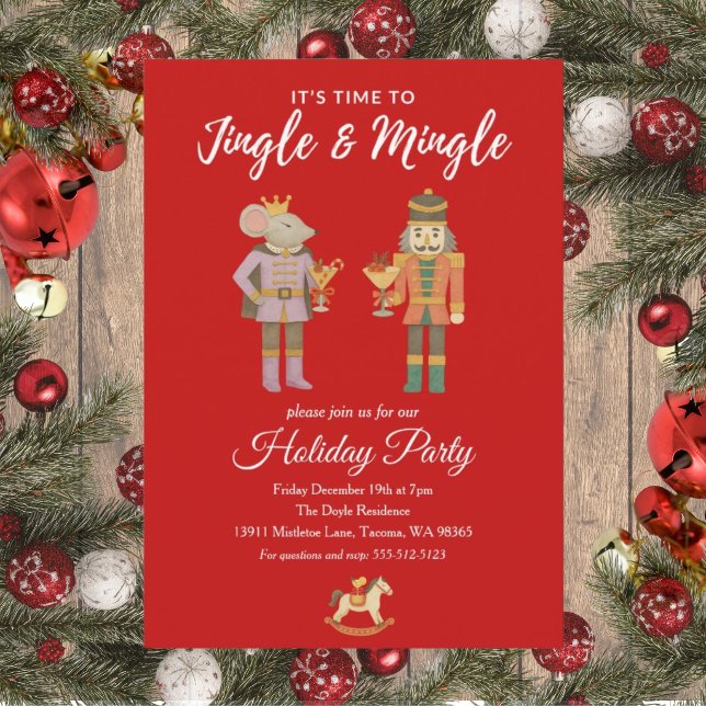 Convite para Festa de Fim de Ano Flat Jingle e Min (Criador carregado)