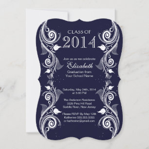 Convite para Festa de formatura Azul Elegante