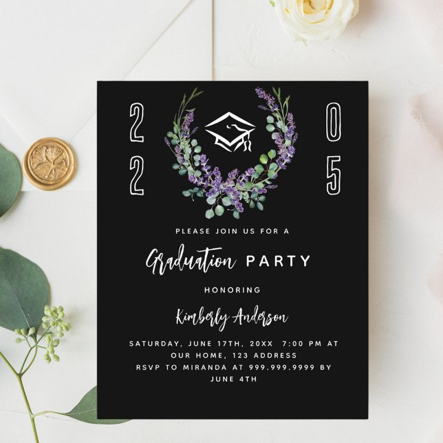 Convite para festa de formatura Black lavender 202 (Criador carregado)