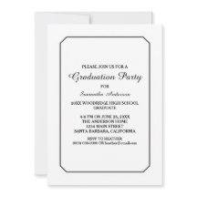 Convite para Festa de formatura branca simplesment