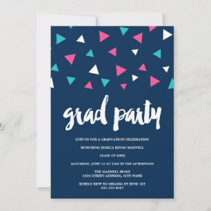 Convite para Festa de formatura Confetti Triângulo