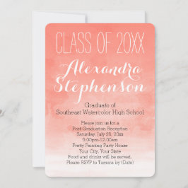 Convite para Festa de formatura de Aquarela de Pês