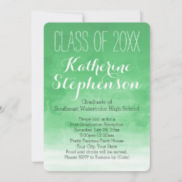 Convite para Festa de formatura de Aquarela Verde