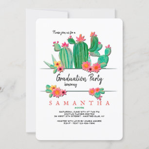 Convite para Festa de formatura de Cactus Blooming