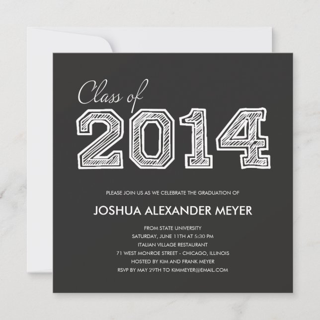 Convite para Festa de formatura de esboço encantad (Frente)