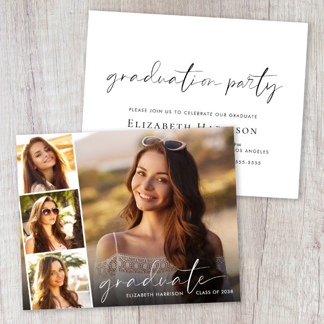 Convite para Festa de formatura de Fotografia de S (Cherish the milestone: share your graduate's achievement with a custom photo graduation invitation)