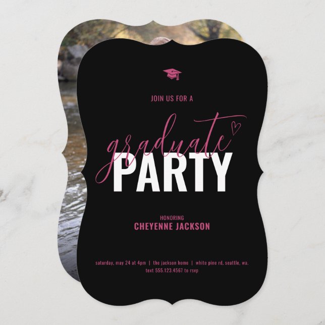 Convite para Festa de formatura de Fotografias a P (Frente/Verso)