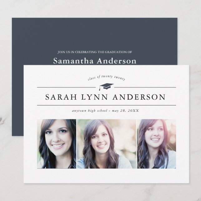 Convite para Festa de formatura de Fotografias Clá (Frente/Verso)