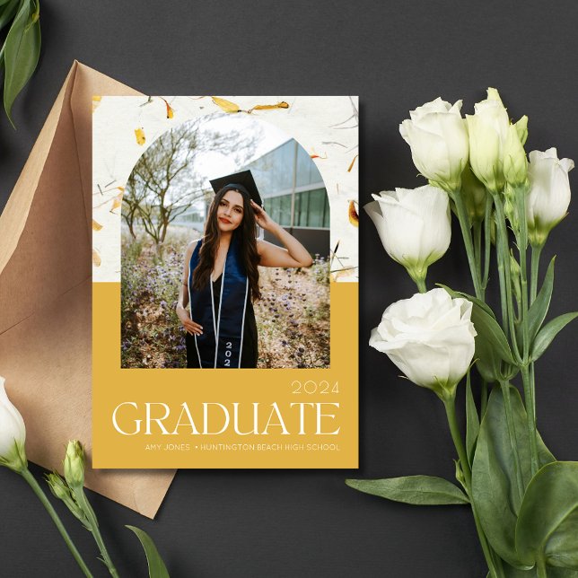 Convite para Festa de formatura de Fotografias de  (High School Arch Photo Graduation Party Invite)