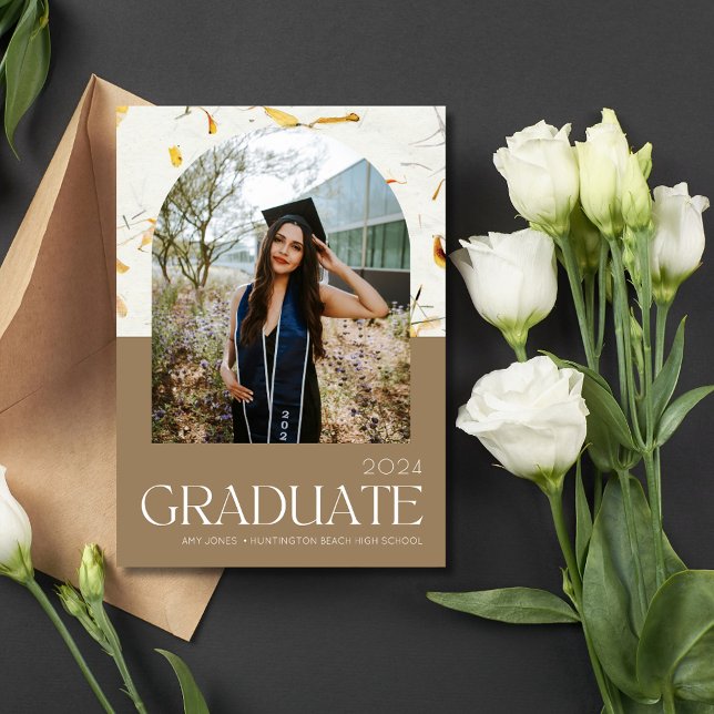 Convite para Festa de formatura de Fotografias de  (High School Arch Photo Graduation Party Invite)
