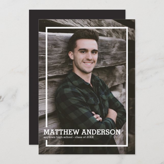 Convite para Festa de formatura de Fotos de Borda  (Frente/Verso)