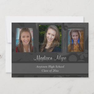 Convite para Festa de formatura de Fotos em Preto 