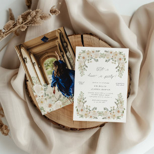 Convite para festa de formatura de fotos florais d