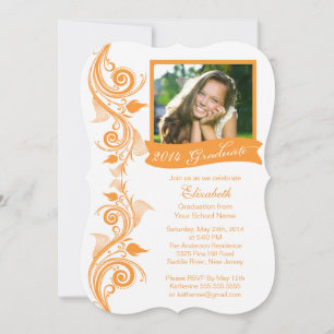 Convite para Festa de formatura de Fotos Laranja E