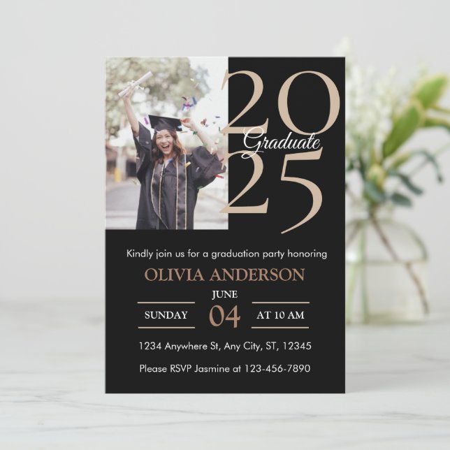 Convite para Festa de formatura de Fotos Moderna E (Em pé/Frente)