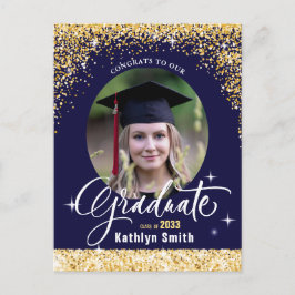 Convite para Festa de formatura de Glitter Dourada