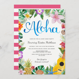 Convite para Festa de formatura de Luau Tropical W