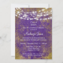 Convite para Festa de formatura de Luzes Douradas