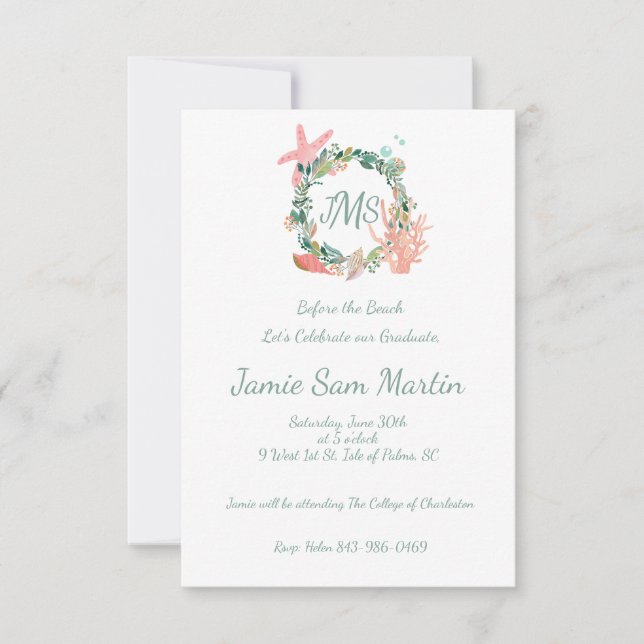 Convite para Festa de formatura de praia | Anúncio (Frente)