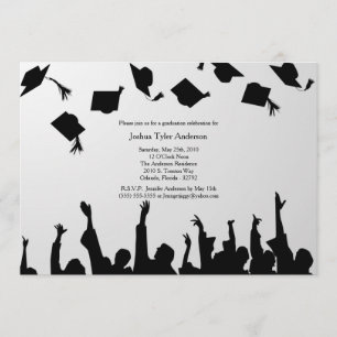 Convite para Festa de formatura de Silhueta Preta 