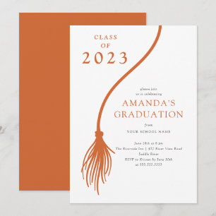Convite para Festa de formatura de Tassel Laranja